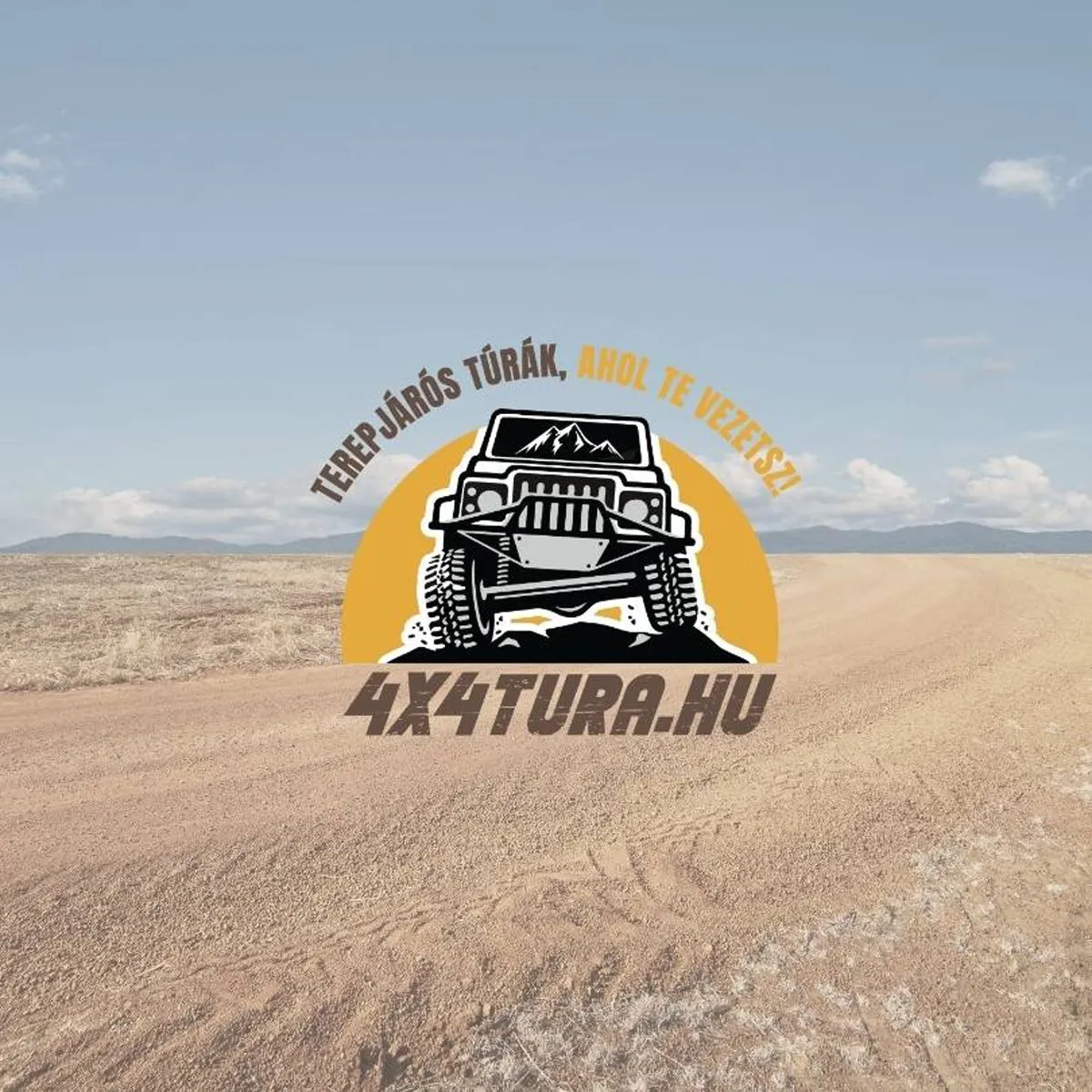 4x4tura.hu terepjárós túra logója sivatagi háttérrel